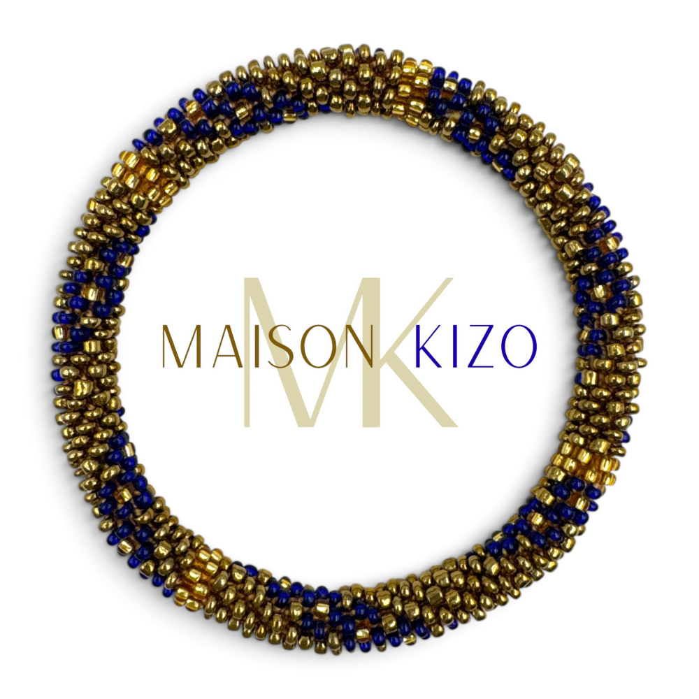Bracelet népalais Bleu, doré