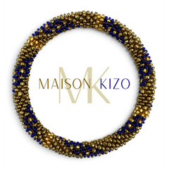 Bracelet népalais Bleu, doré