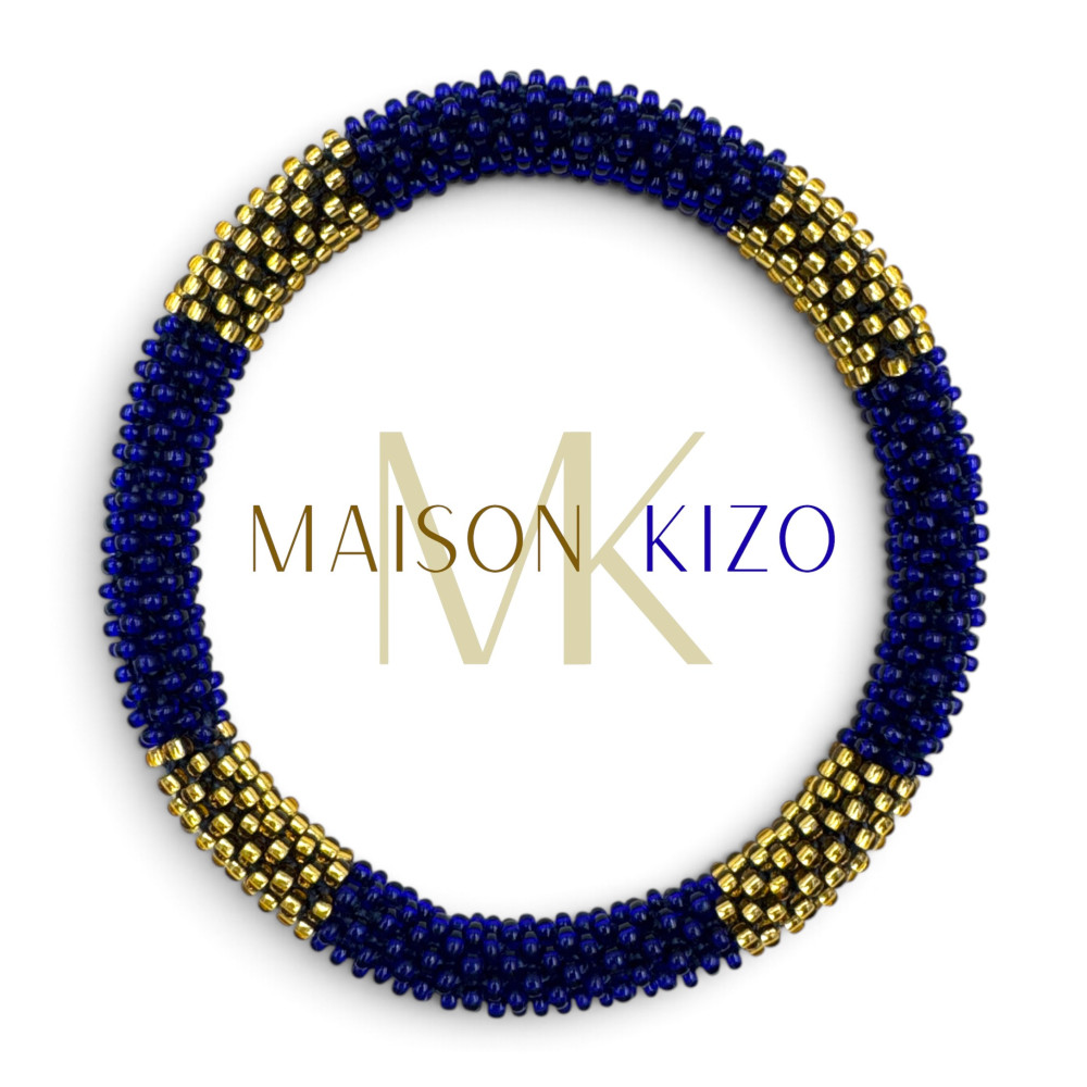 Bracelet népalais Bleu, doré
