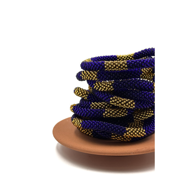 Bracelet népalais Bleu, doré