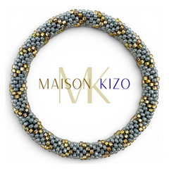 Nepalesisches Armband Rosa, Blau, Gold