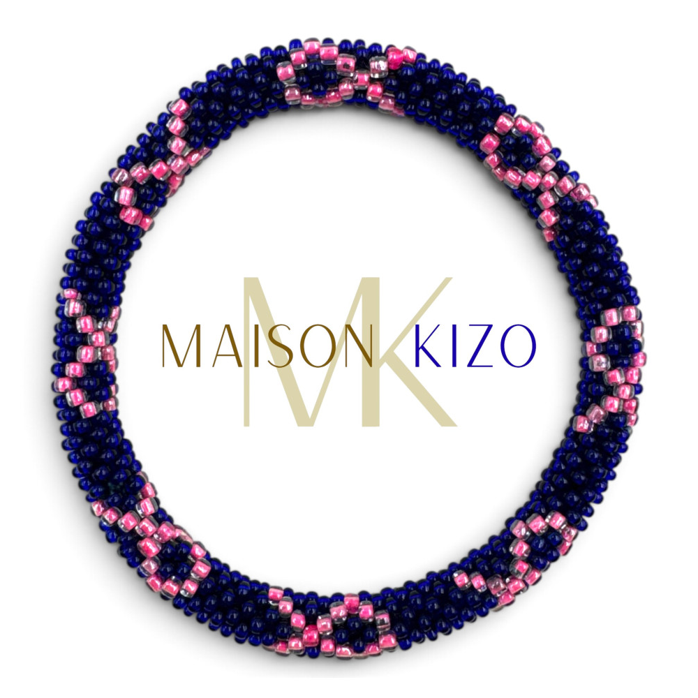 Bracelet népalais Octobre Rose - Bleu - Edition limitée