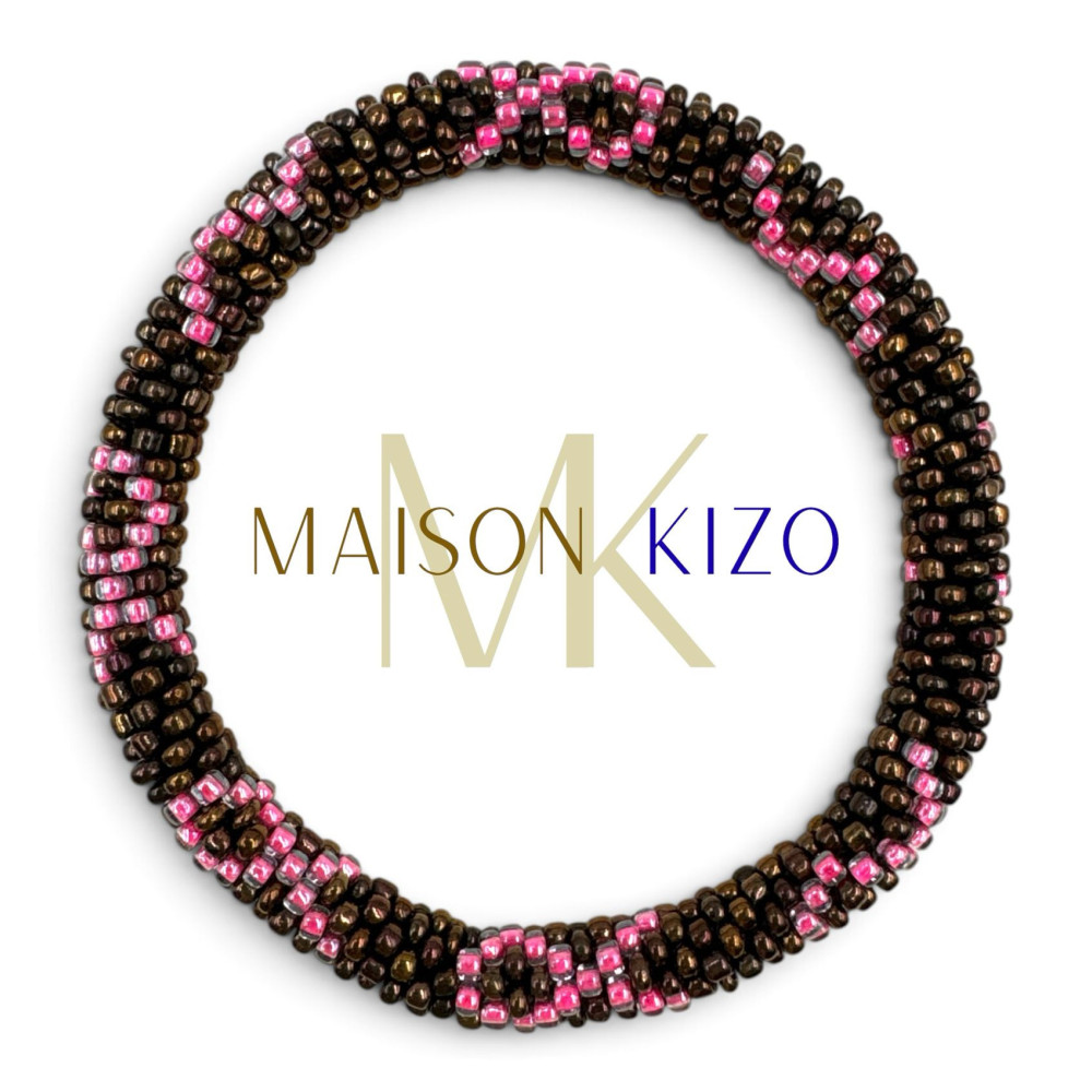 Bracelet népalais Octobre Rose - Chocolat - Edition limitée