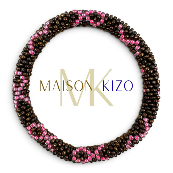 Bracelet népalais Octobre Rose - Chocolat - Edition limitée