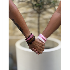 Bracelet népalais Octobre Rose - Noir - Edition limitée