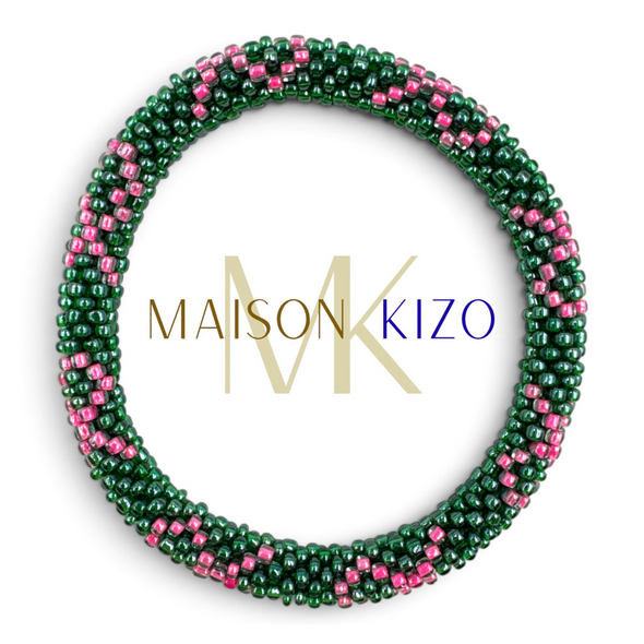 Bracelet népalais Octobre Rose - Vert - Edition limitée