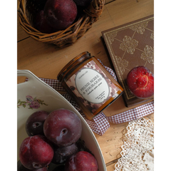 Bougie parfumée artisanale cire végétale - Prune Noire & Rhubarbe