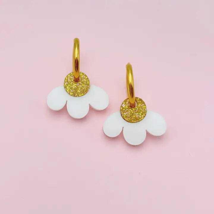 Boucles d'oreilles Créoles Daisies