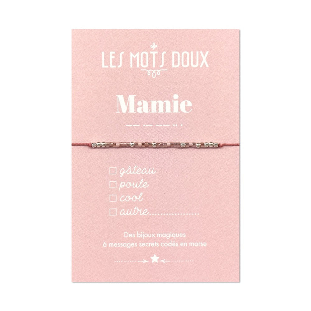 Bracelet morse "Mamie" à cocher - rose