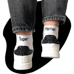 Chaussettes dépareillées Super Maman