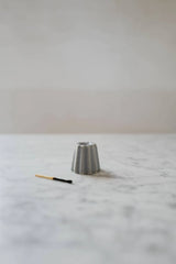 Bougeoir porcelaine - Gris bleuté
