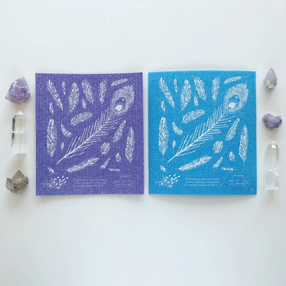 Essuie-tout écologique "Magie des plumes" violet