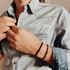 Bracelet homme code morse "Papa"