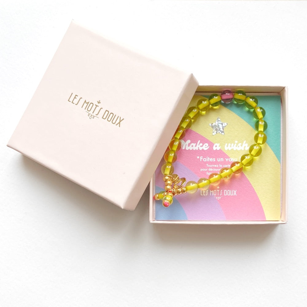 Bracelet "Make a Wish" Jaune