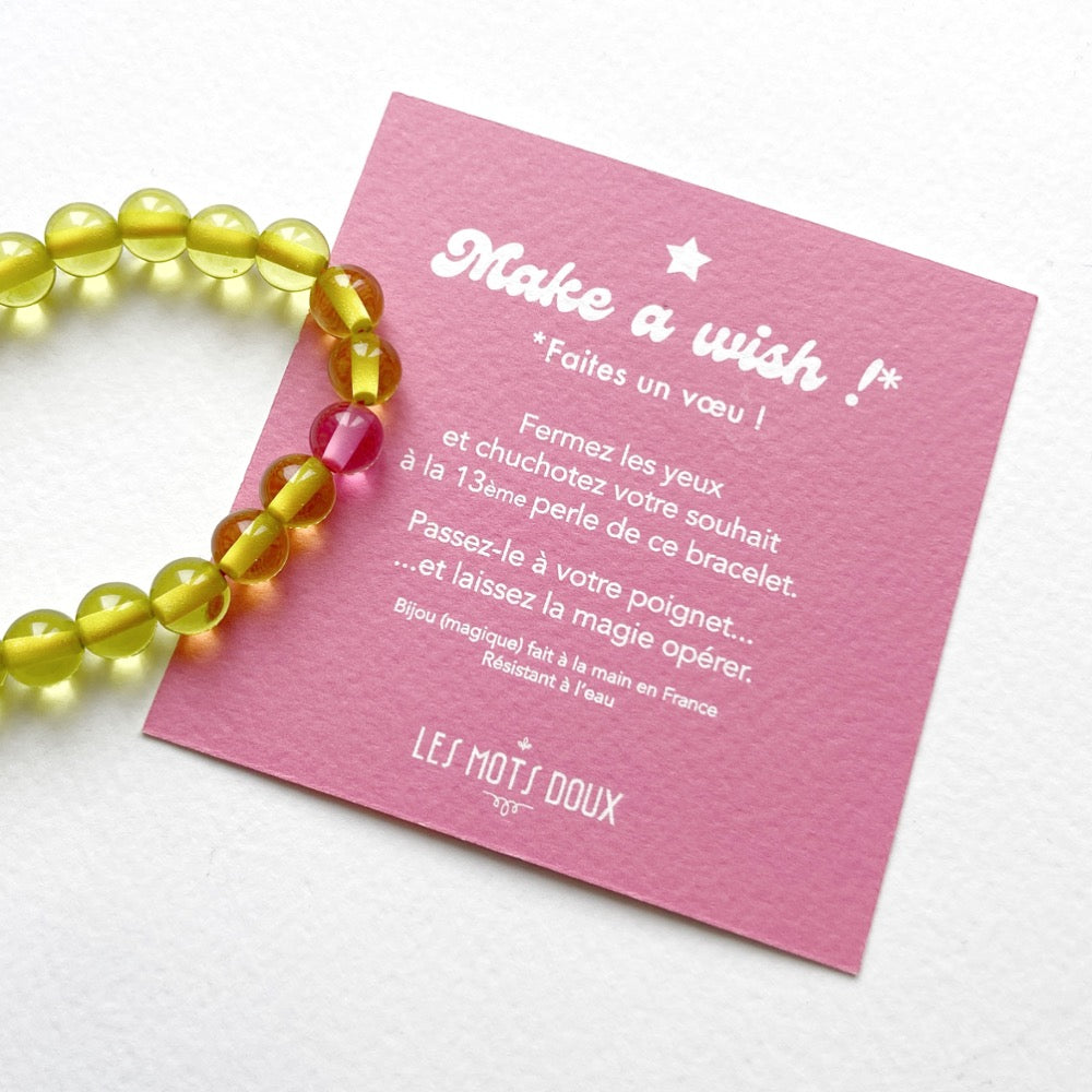 Bracelet "Make a Wish" Jaune
