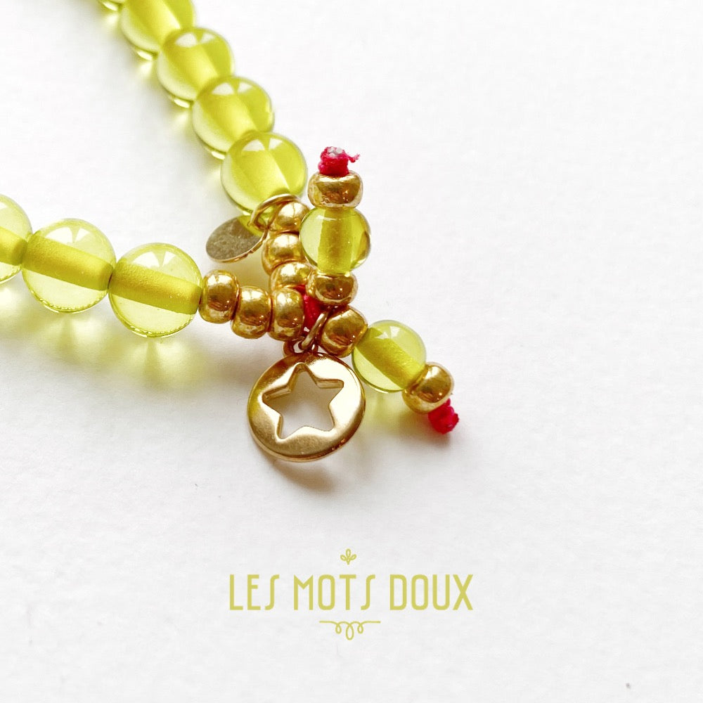Bracelet "Make a Wish" Jaune