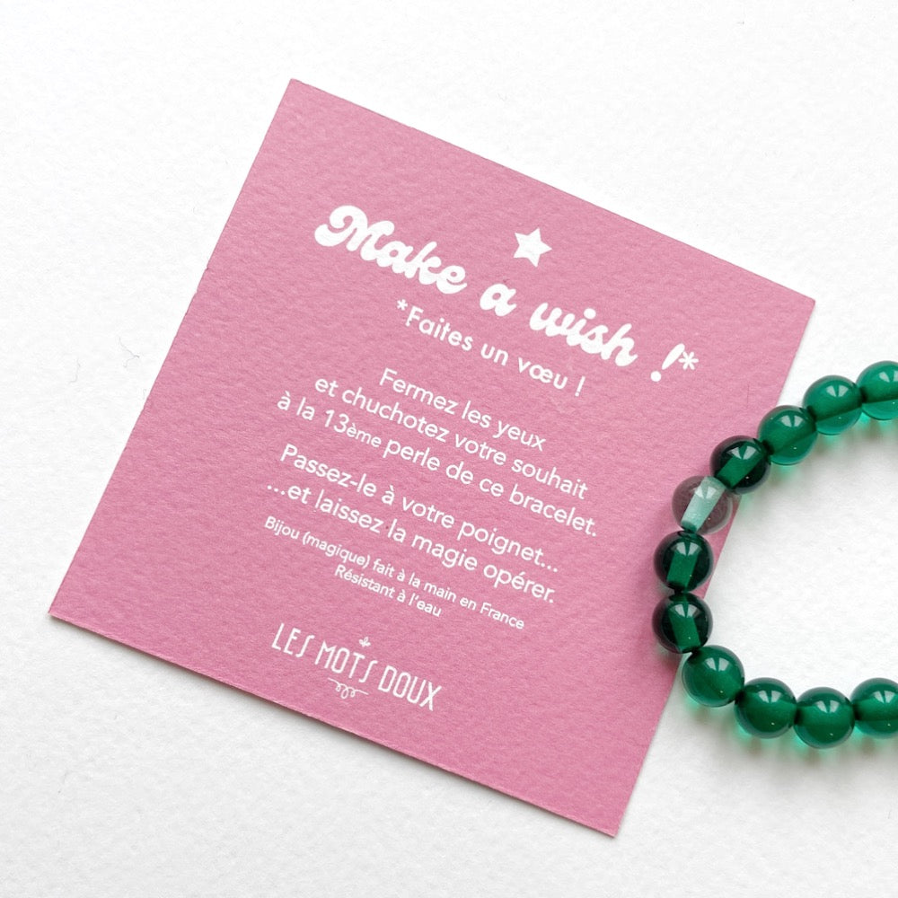 Bracelet "Make a Wish" Vert Foncé