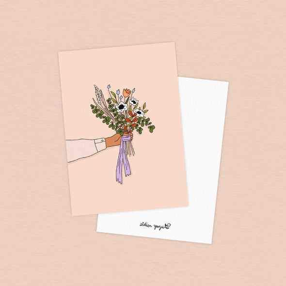 Carte postale Bouquet rose
