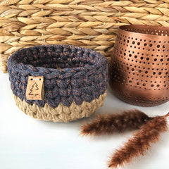 Moyen panier paillettes bleu foncé