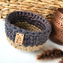 Moyen panier paillettes bleu foncé
