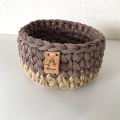 Moyen panier paillettes taupe