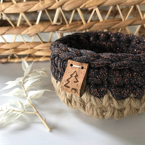 Petit panier paillettes noir