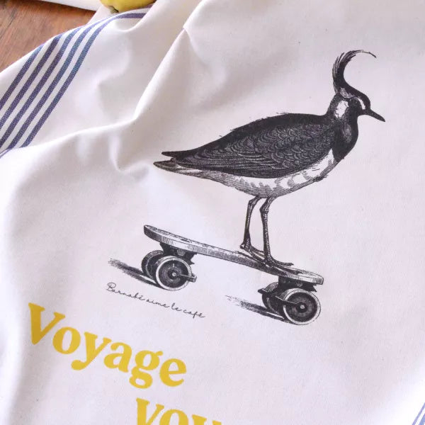 Torchon sérigraphié - Voyage, voyage